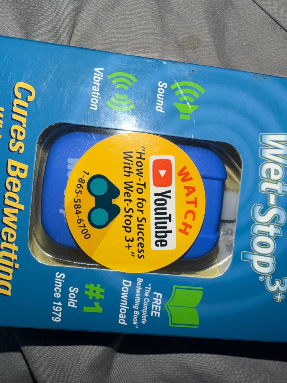 3+ Blue Bedwetting Alarm with Vibration and Sound